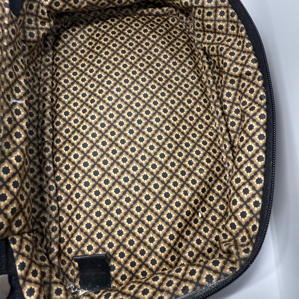 Vintage Fossil Black and Gold Patterned Cosmetics Case Bag - Picture 8 of 10